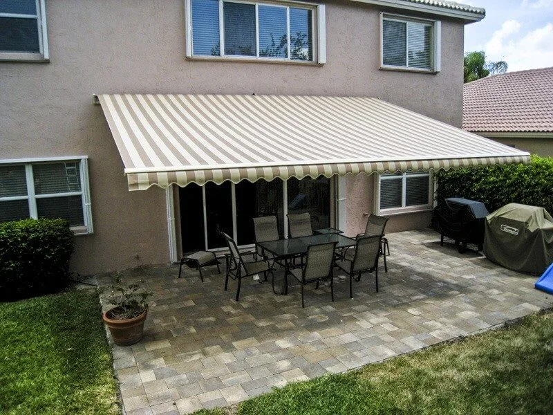 Sunesta wind resisting retractable awnings in Edmonton installed by Solaris